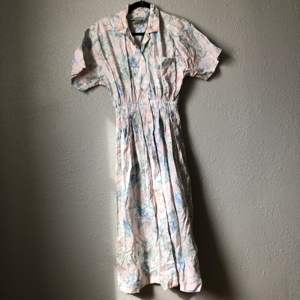 Vintage floral shirt dress
